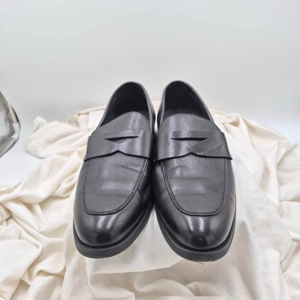 NEW Nordstrom Edward Penny black leather slip-on loafers Men size 12